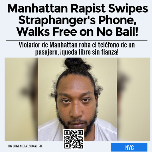 Manhattan Rapist Swipes Straphanger's Phone, Walks Free on No Bail!