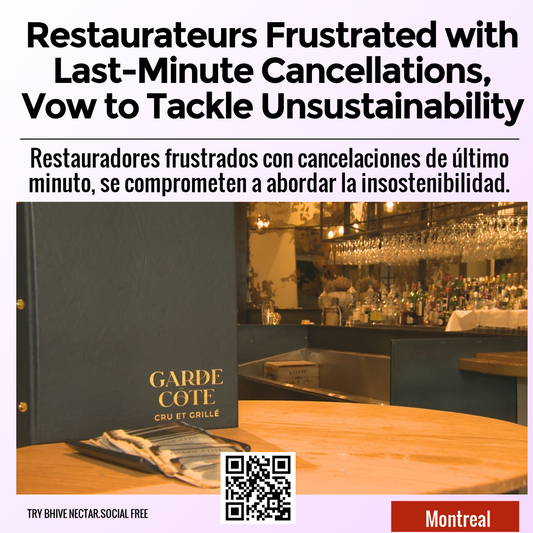 Restaurateurs Frustrated with Last-Minute Cancellations, Vow to Tackle Unsustainability