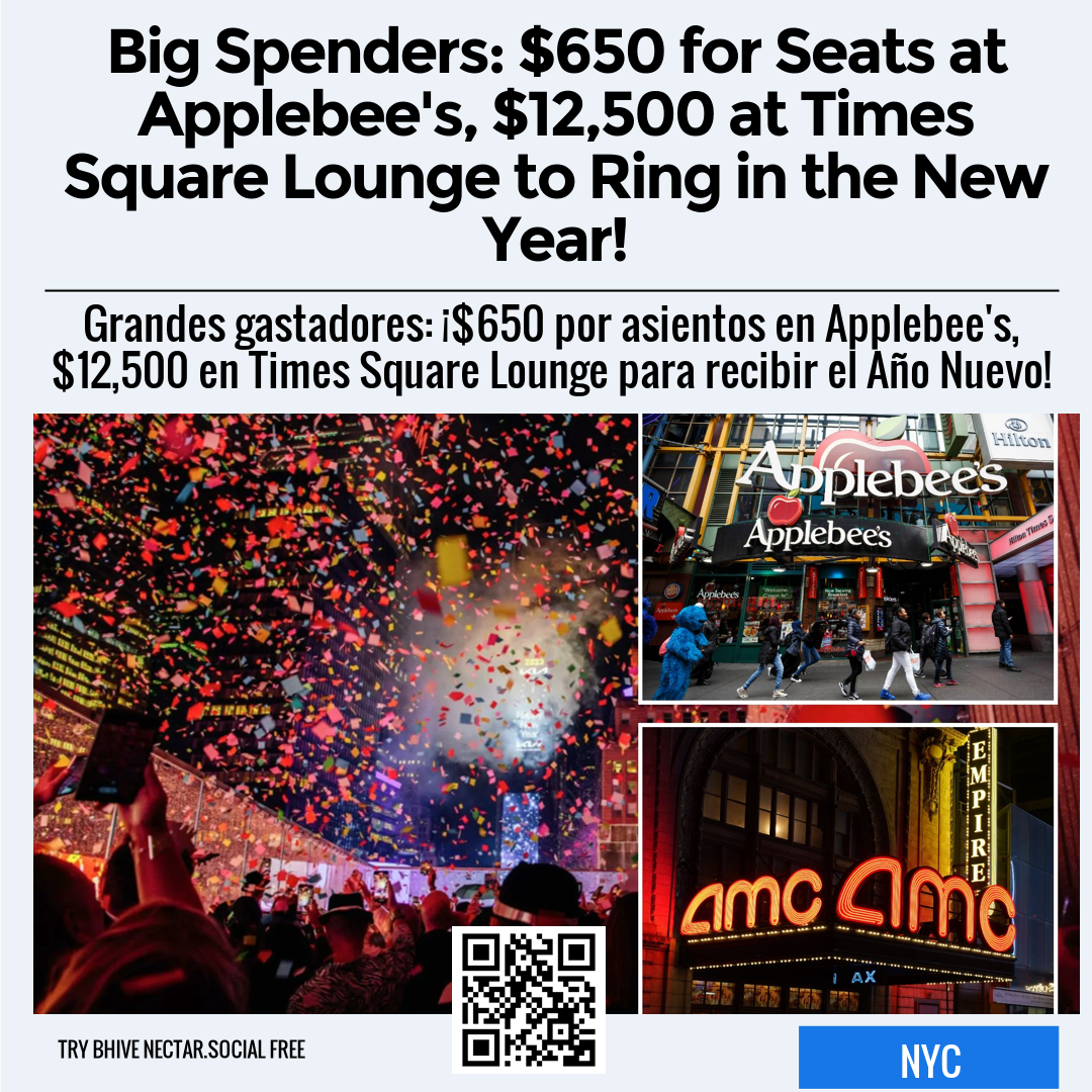 Big Spenders: $650 for Seats at Applebee's, $12,500 at Times Square Lounge to Ring in the New Year!