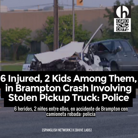 6 Injured, 2 Kids Among Them, in Brampton Crash Involving Stolen Pickup Truck: Police