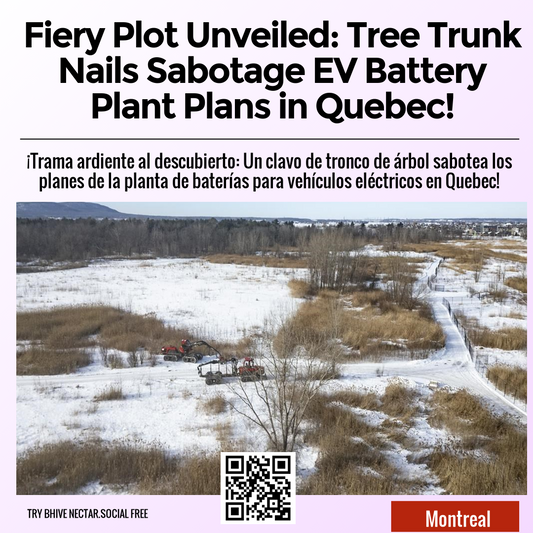 Fiery Plot Unveiled: Tree Trunk Nails Sabotage EV Battery Plant Plans in Quebec!