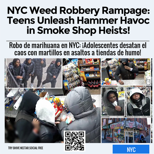 NYC Weed Robbery Rampage: Teens Unleash Hammer Havoc in Smoke Shop Heists!