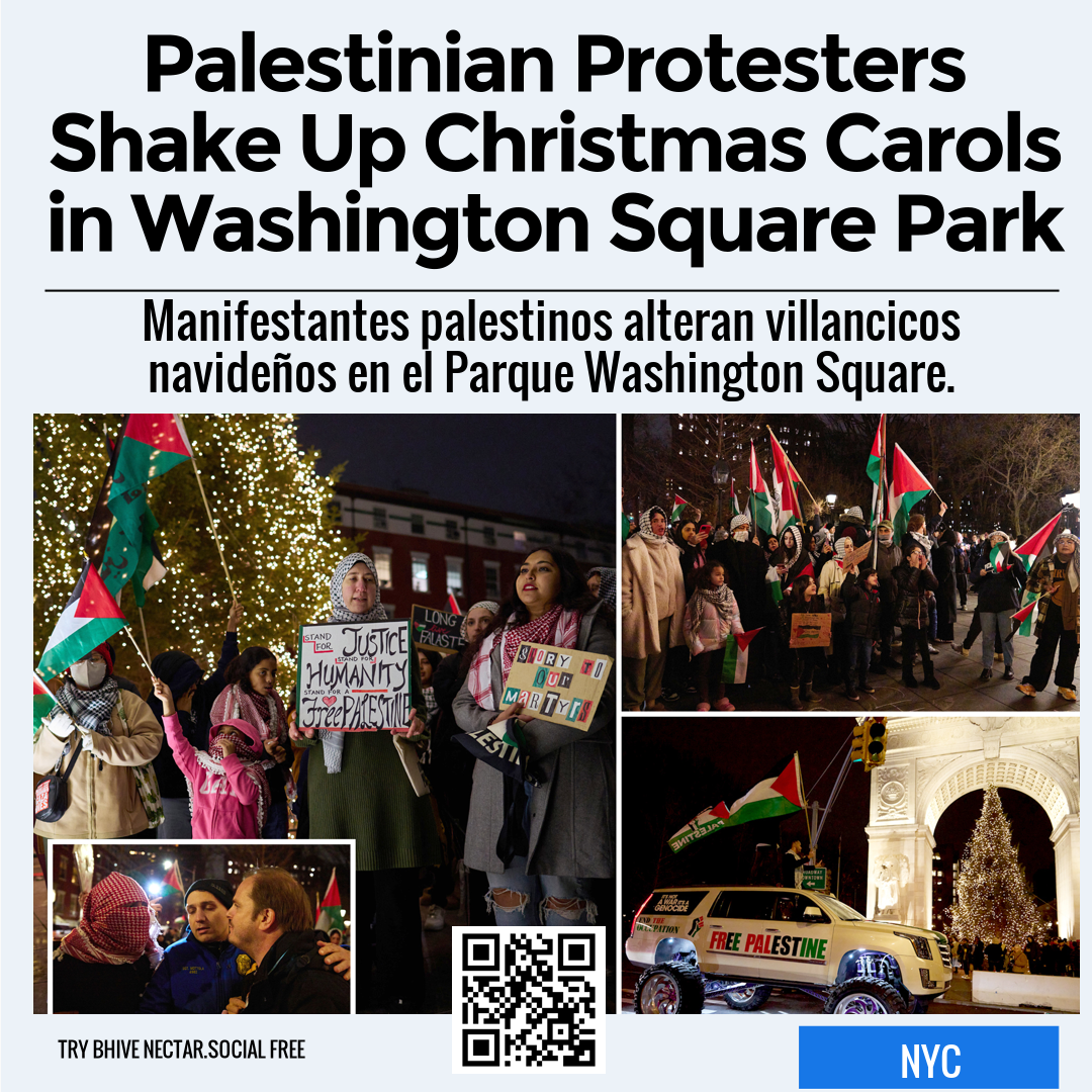 Palestinian Protesters Shake Up Christmas Carols in Washington Square Park