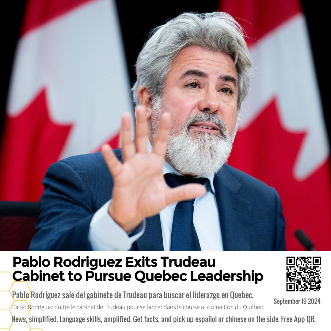 Pablo Rodriguez Exits Trudeau Cabinet to Pursue Quebec Leadership