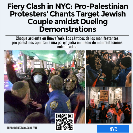 Fiery Clash in NYC: Pro-Palestinian Protesters' Chants Target Jewish Couple amidst Dueling Demonstrations