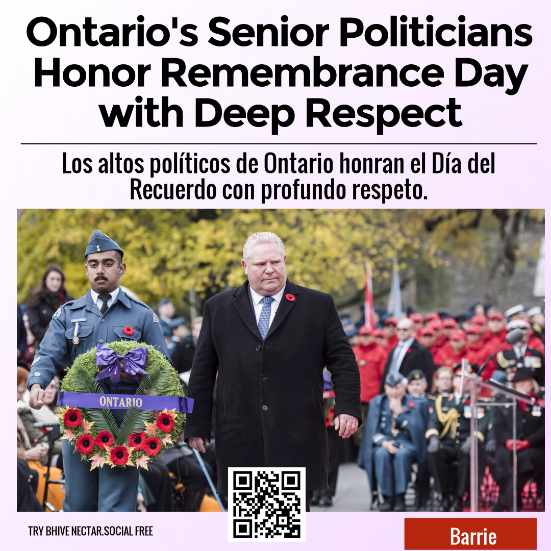 Ontario's Senior Politicians Honor Remembrance Day with Deep Respect