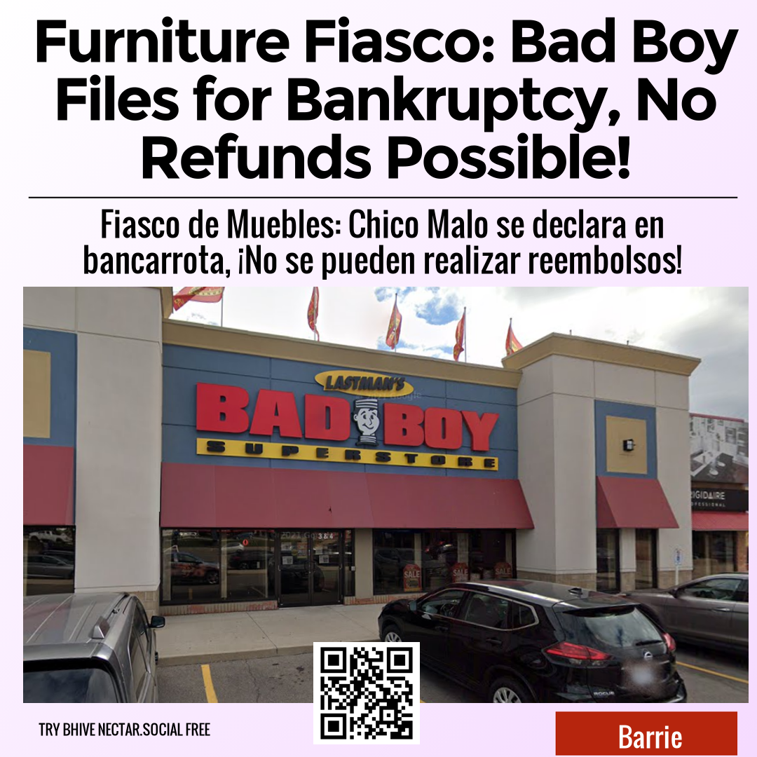 Furniture Fiasco: Bad Boy Files for Bankruptcy, No Refunds Possible!