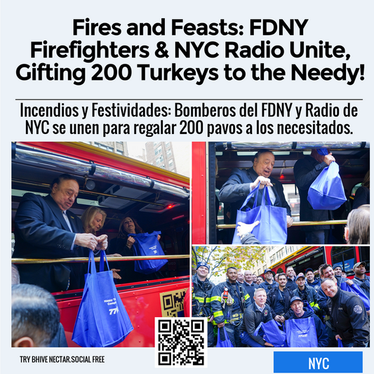 Fires and Feasts: FDNY Firefighters & NYC Radio Unite, Gifting 200 Turkeys to the Needy!