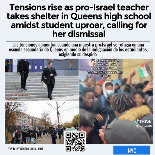 Tensions rise as pro-Israel teacher takes shelter in Queens high school amidst student uproar, calling for her dismissal