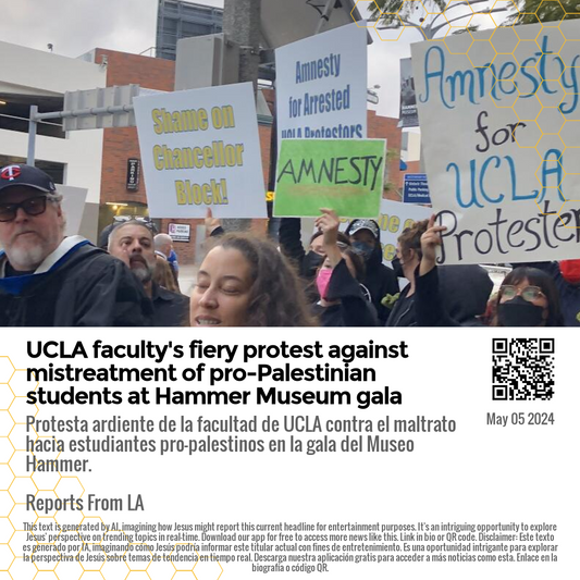 UCLA faculty's fiery protest against mistreatment of pro-Palestinian students at Hammer Museum gala