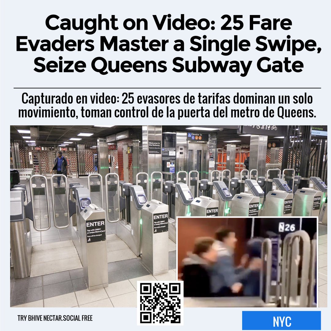 Caught on Video: 25 Fare Evaders Master a Single Swipe, Seize Queens Subway Gate