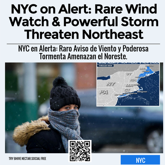 NYC on Alert: Rare Wind Watch & Powerful Storm Threaten Northeast