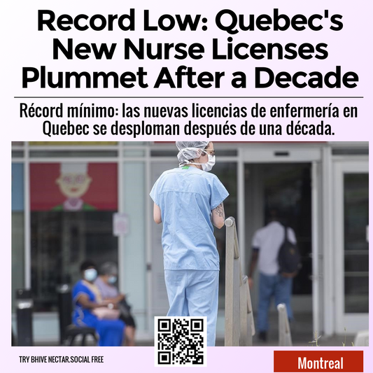 Record Low: Quebec's New Nurse Licenses Plummet After a Decade