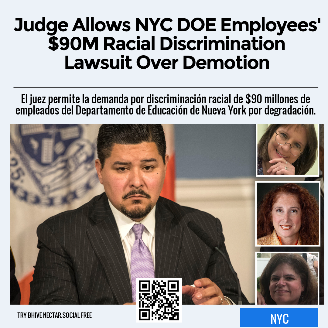 Judge Allows NYC DOE Employees' $90M Racial Discrimination Lawsuit Over Demotion