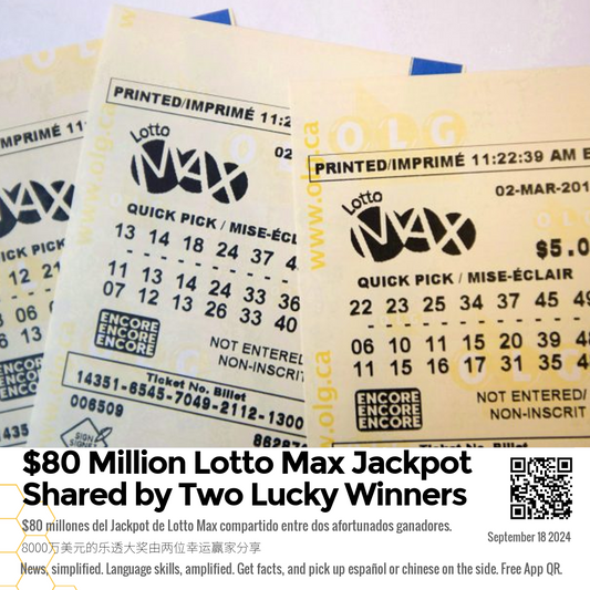 $80 Million Lotto Max Jackpot Shared by Two Lucky Winners