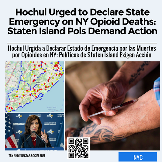 Hochul Urged to Declare State Emergency on NY Opioid Deaths: Staten Island Pols Demand Action