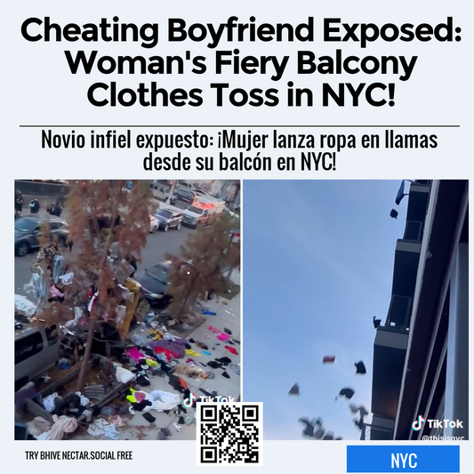 Cheating Boyfriend Exposed: Woman's Fiery Balcony Clothes Toss in NYC!