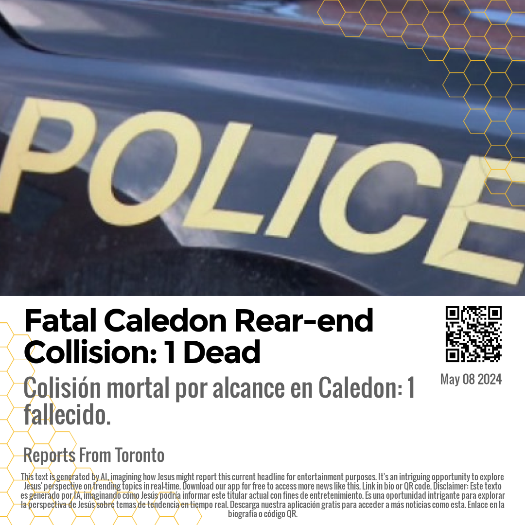 Fatal Caledon Rear-end Collision: 1 Dead