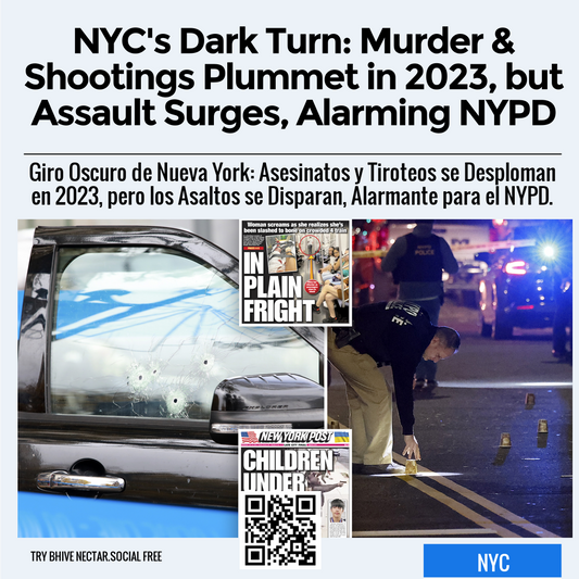 NYC's Dark Turn: Murder & Shootings Plummet in 2023, but Assault Surges, Alarming NYPD