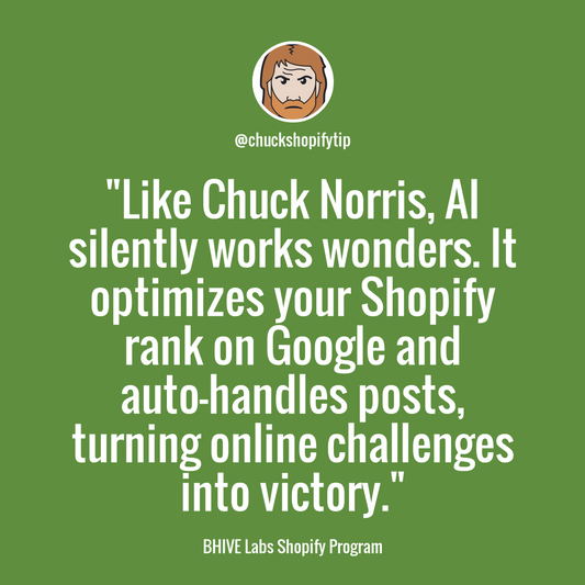 Experience Chuck Norris-Style Victory: Boost Your Shopify Success with the Silent Power of AI, Courtesy of BHIVE Labs