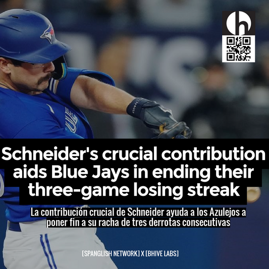 Schneider's crucial contribution aids Blue Jays in ending their three-game losing streak