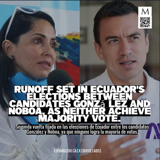 Runoff set in Ecuador's elections between candidates González and Noboa, as neither achieve majority vote.