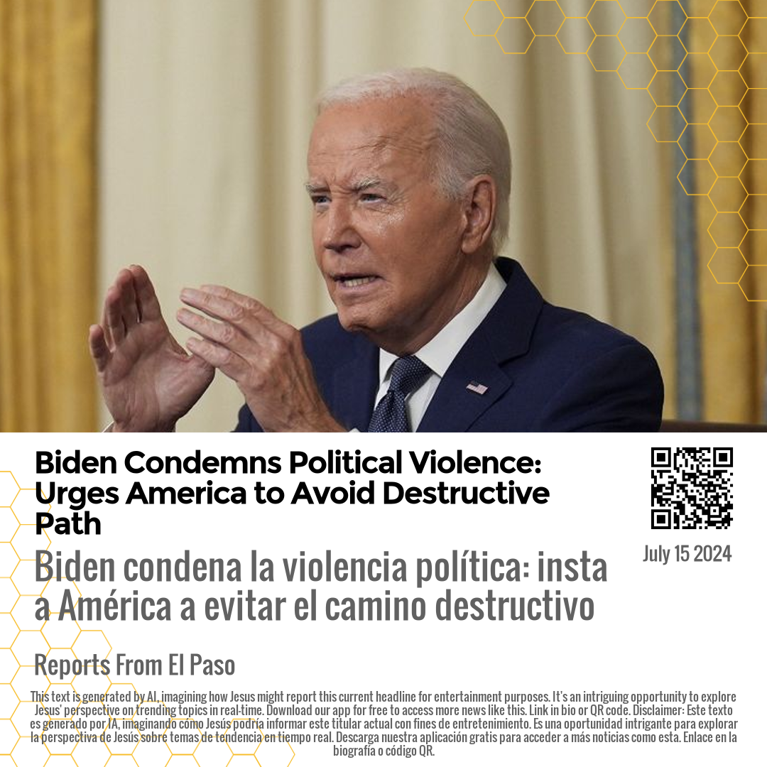 Biden Condemns Political Violence: Urges America to Avoid Destructive Path