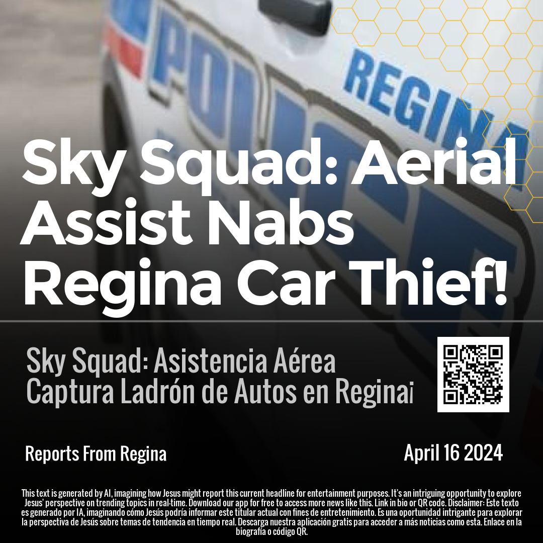 Sky Squad: Aerial Assist Nabs Regina Car Thief!