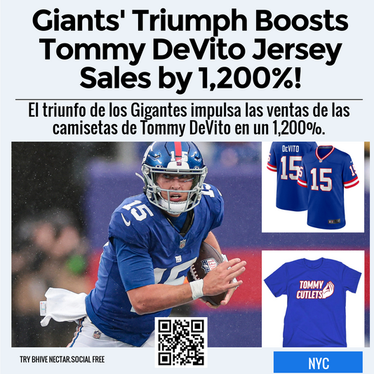 Giants' Triumph Boosts Tommy DeVito Jersey Sales by 1,200%!