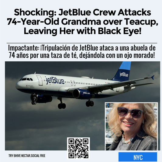 Shocking: JetBlue Crew Attacks 74-Year-Old Grandma over Teacup, Leaving Her with Black Eye!