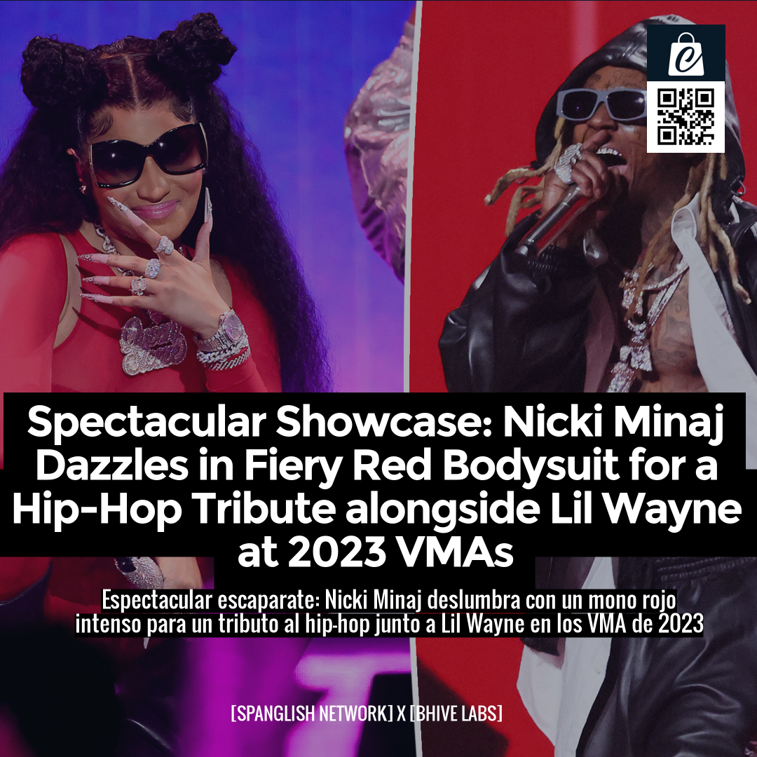 Spectacular Showcase: Nicki Minaj Dazzles in Fiery Red Bodysuit for a Hip-Hop Tribute alongside Lil Wayne at 2023 VMAs