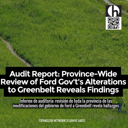 Audit Report: Province-Wide Review of Ford Gov't's Alterations to Greenbelt Reveals Findings