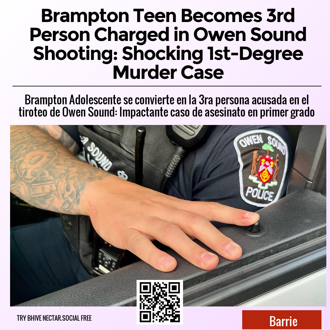 Brampton Teen Becomes 3rd Person Charged in Owen Sound Shooting: Shocking 1st-Degree Murder Case