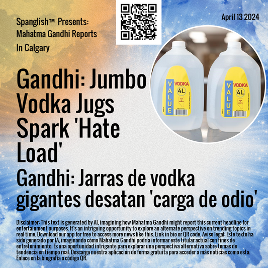 Gandhi: Jumbo Vodka Jugs Spark 'Hate Load'