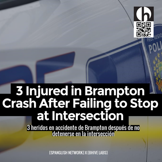 3 Injured in Brampton Crash After Failing to Stop at Intersection