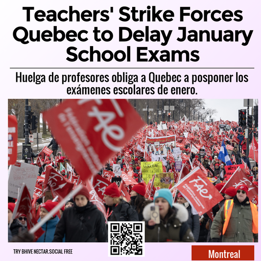 Teachers' Strike Forces Quebec to Delay January School Exams