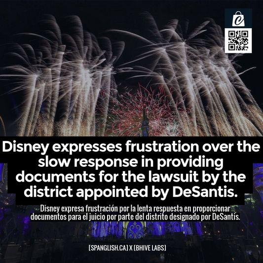 Disney expresses frustration over the slow response in providing documents for the lawsuit by the district appointed by DeSantis.