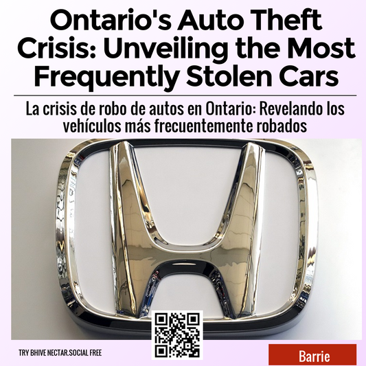 Ontario's Auto Theft Crisis: Unveiling the Most Frequently Stolen Cars