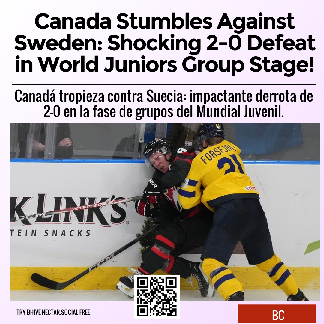 Canada Stumbles Against Sweden: Shocking 2-0 Defeat in World Juniors Group Stage!