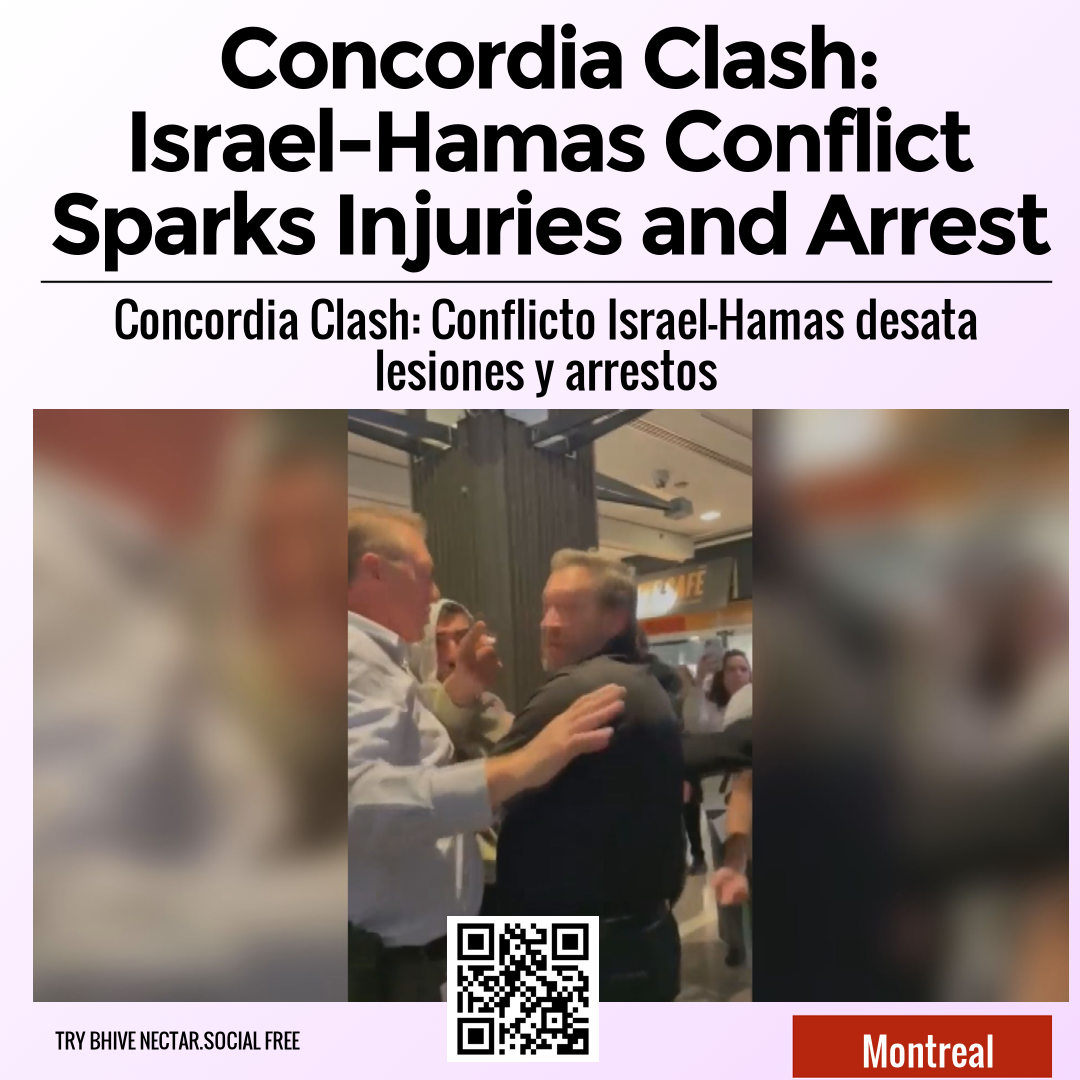 Concordia Clash: Israel-Hamas Conflict Sparks Injuries and Arrest