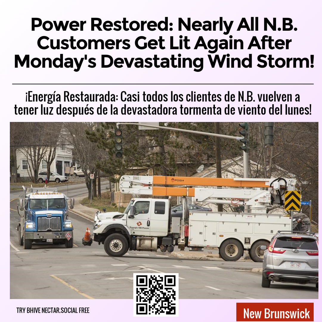 Power Restored: Nearly All N.B. Customers Get Lit Again After Monday's Devastating Wind Storm!