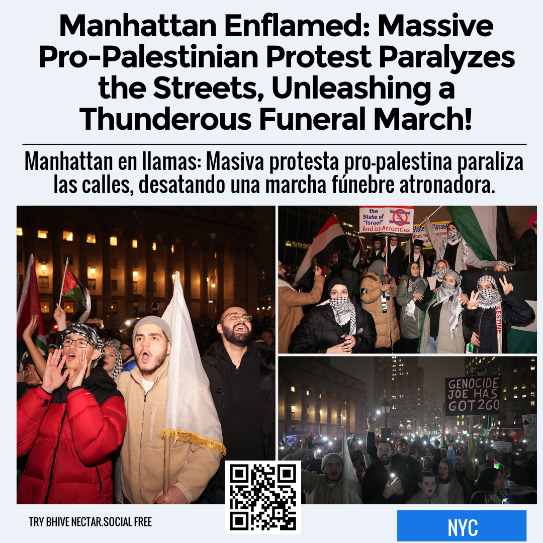 Manhattan Enflamed: Massive Pro-Palestinian Protest Paralyzes the Streets, Unleashing a Thunderous Funeral March!