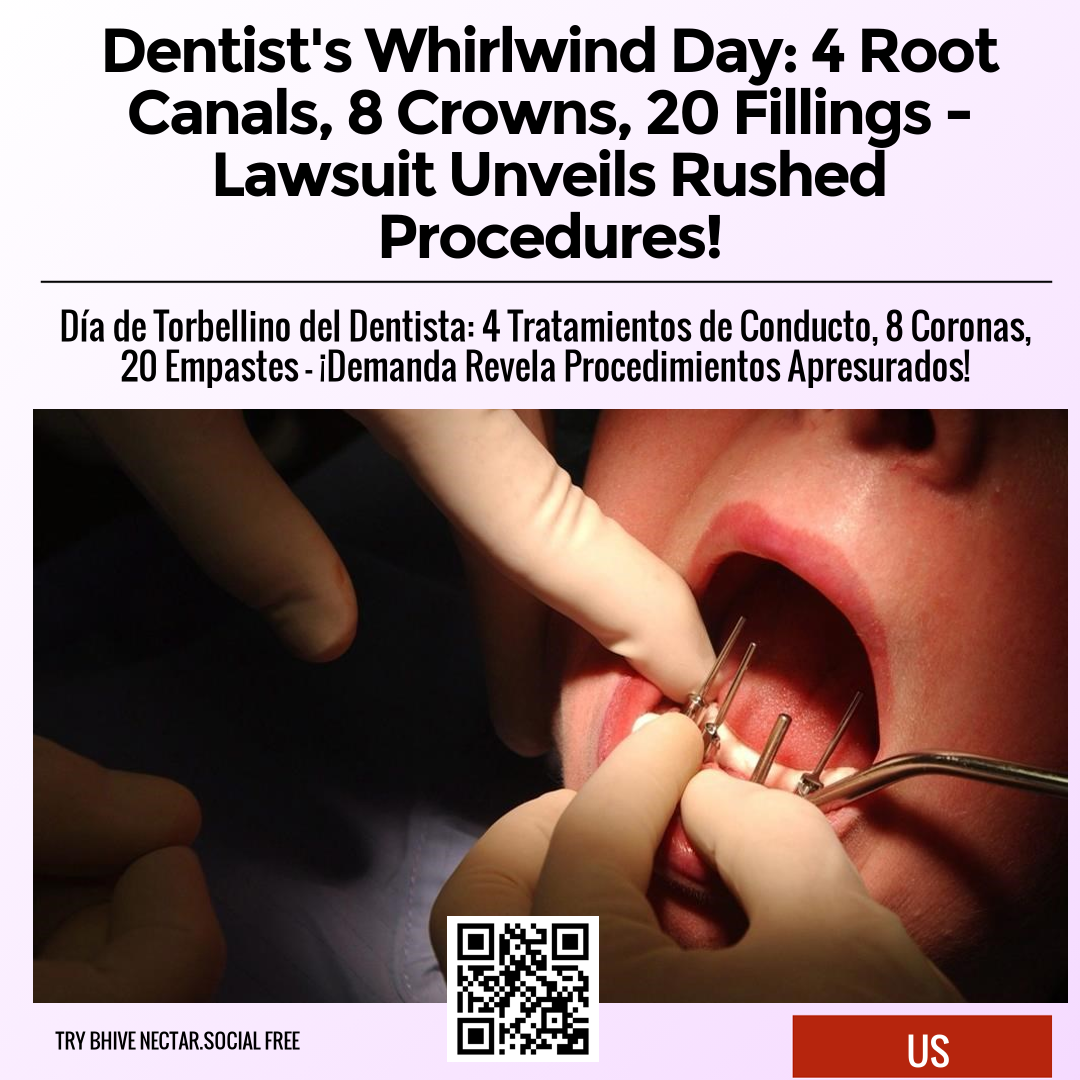 Dentist's Whirlwind Day: 4 Root Canals, 8 Crowns, 20 Fillings - Lawsuit Unveils Rushed Procedures!