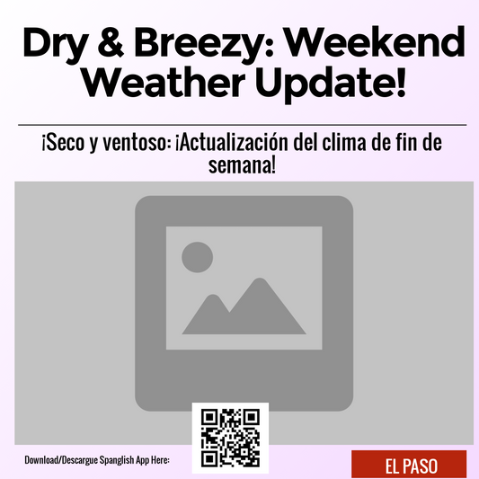 Dry & Breezy: Weekend Weather Update!