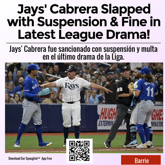 Jays' Cabrera Slapped with Suspension & Fine in Latest League Drama!