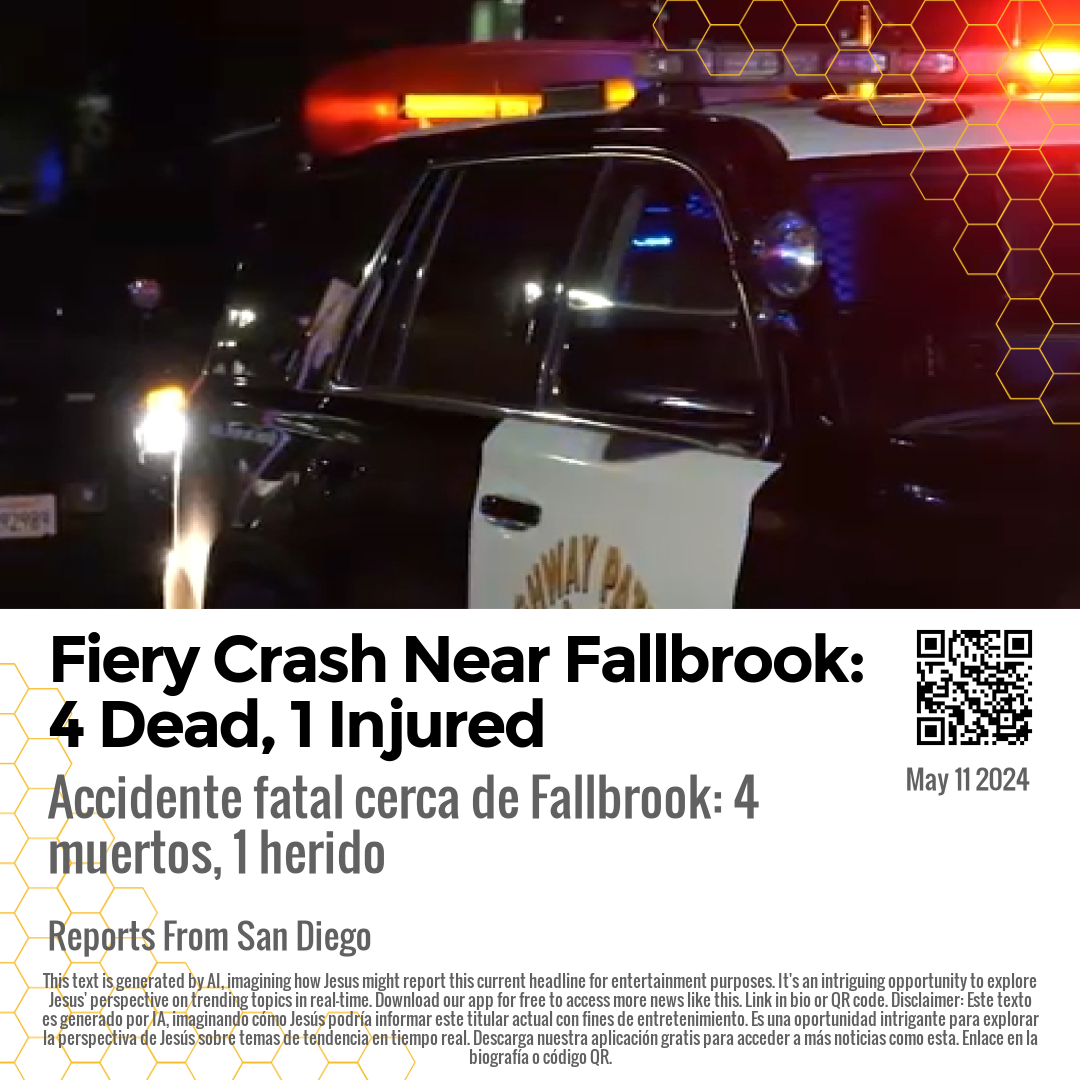 Fiery Crash Near Fallbrook: 4 Dead, 1 Injured