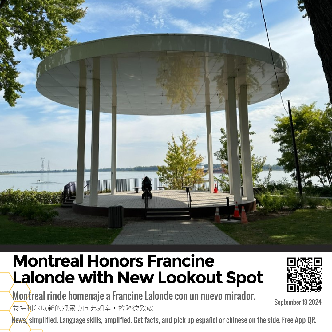 Montreal Honors Francine Lalonde with New Lookout Spot