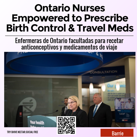 Ontario Nurses Empowered to Prescribe Birth Control & Travel Meds