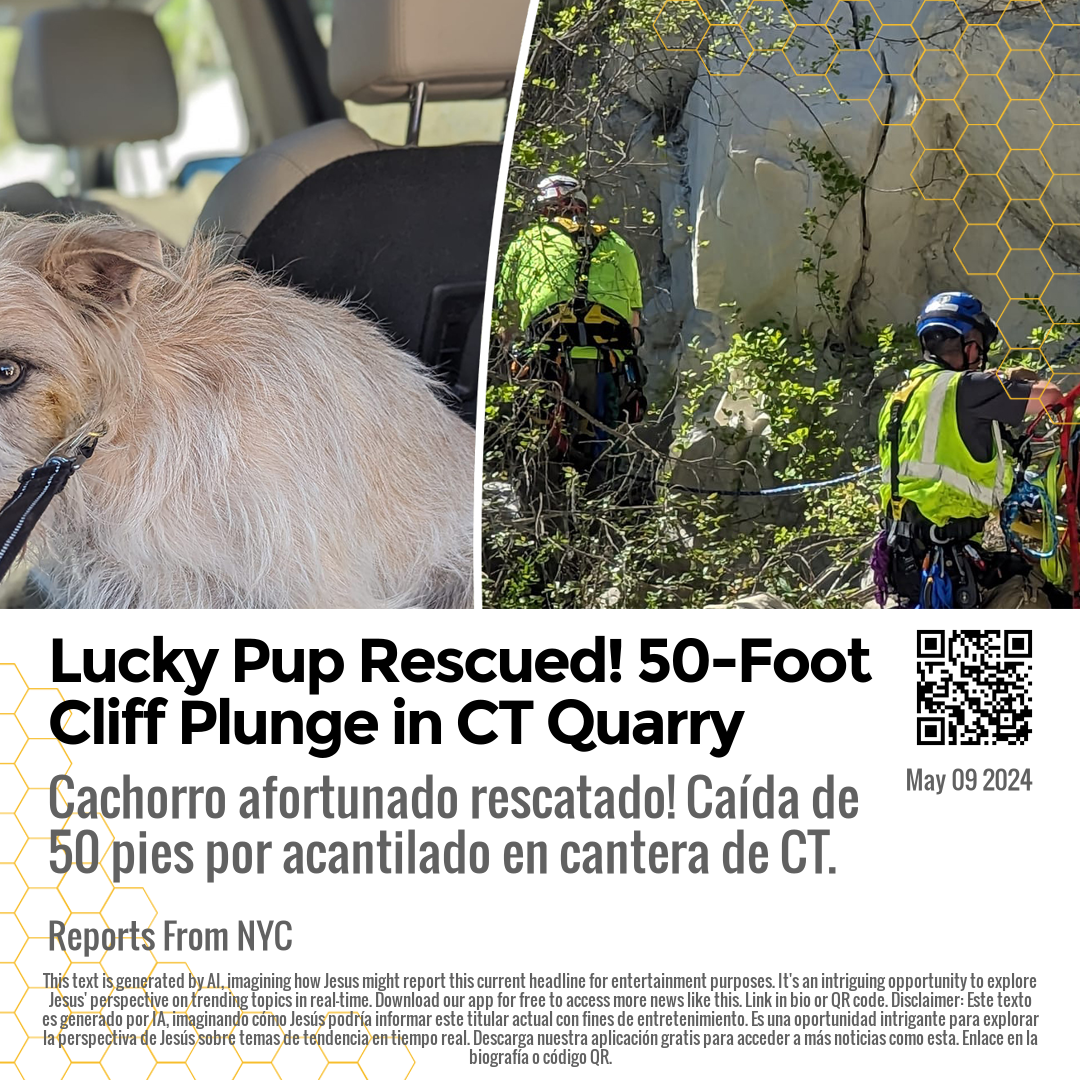 Lucky Pup Rescued! 50-Foot Cliff Plunge in CT Quarry