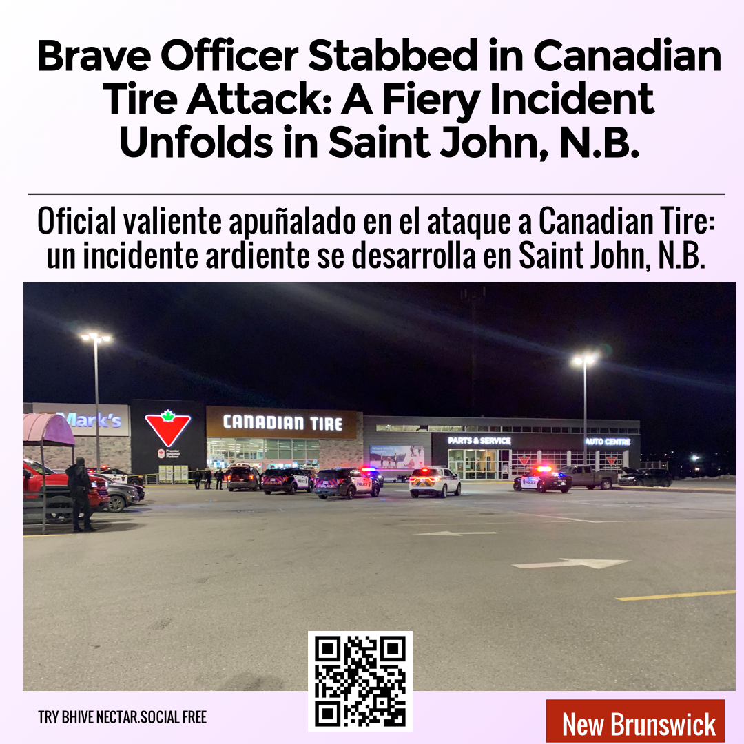 Brave Officer Stabbed in Canadian Tire Attack: A Fiery Incident Unfolds in Saint John, N.B.